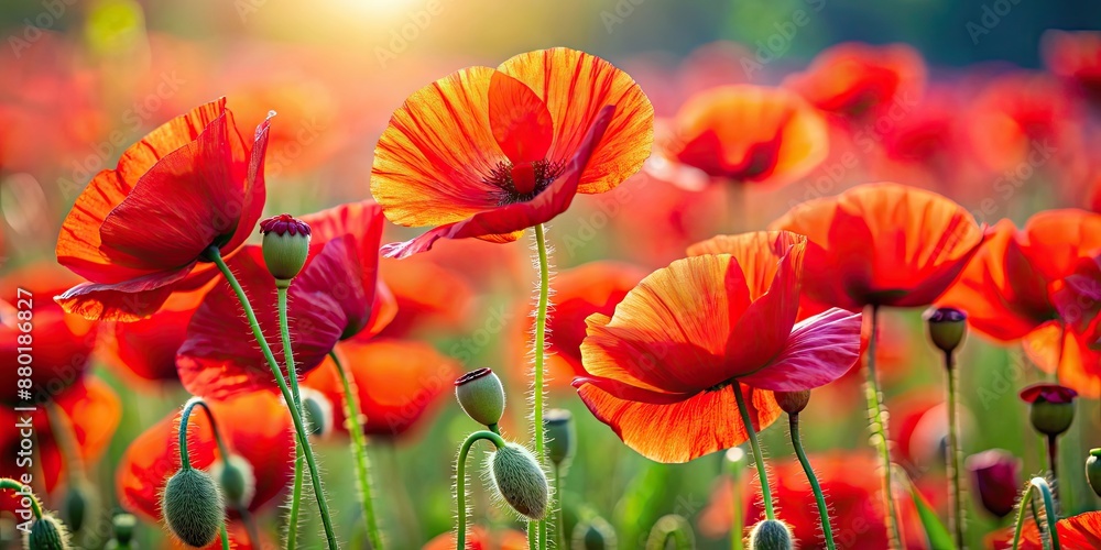 Vibrant red poppy flowers in full bloom , nature, floral, petals, bright, summer, garden, plant, field, wild, vibrant Vibrant red poppy flowers in full bloom , nature, floral, petals, bright, summer, garden, plant, field, wild, vibrant