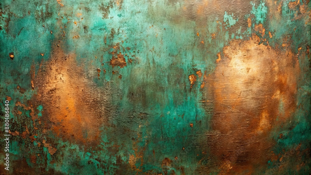 Weathered metallic textures in copper and bronze with hints of verdigris green, metallic, weathered, textures, copper, bronze