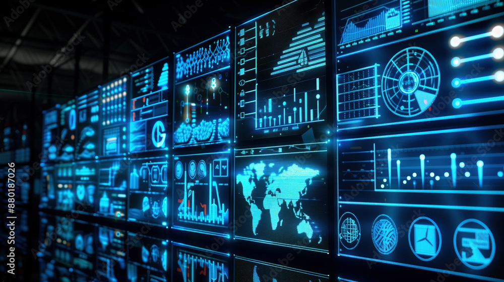futuristic agricultural technology concept design, hologram of agricultura data and icons futuristic agricultural technology concept design, hologram of agricultura data and icons