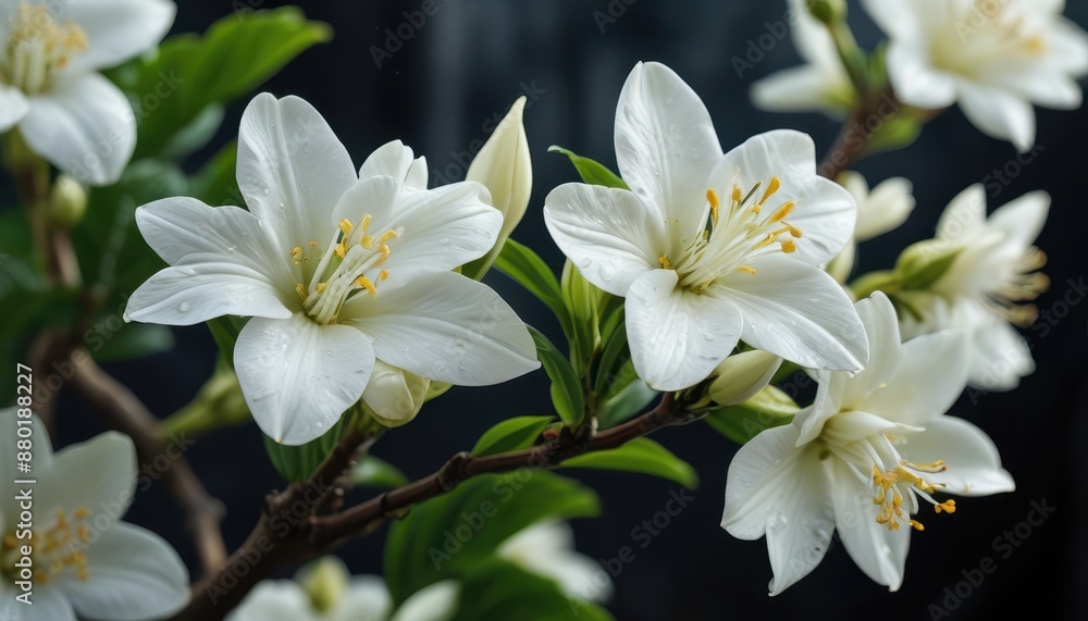 White Flower with Yellow Stamens White Flower with Yellow Stamens
