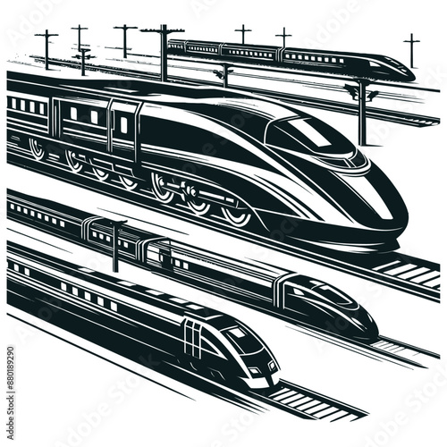 Bullet train silhouette vector