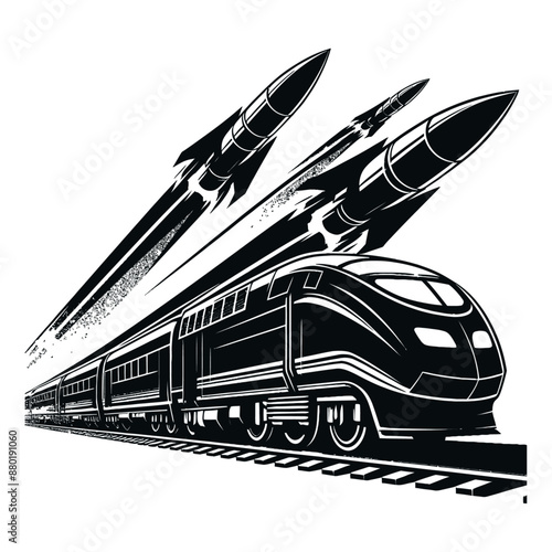 Bullet train silhouette vector