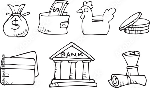 money doodle icon stock vector 