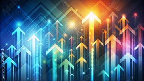 Wallpaper Mural _abstract geometric pattern of rising arrows and shapes conveying growth progress and achievement on a bright gradient background_ Torontodigital.ca