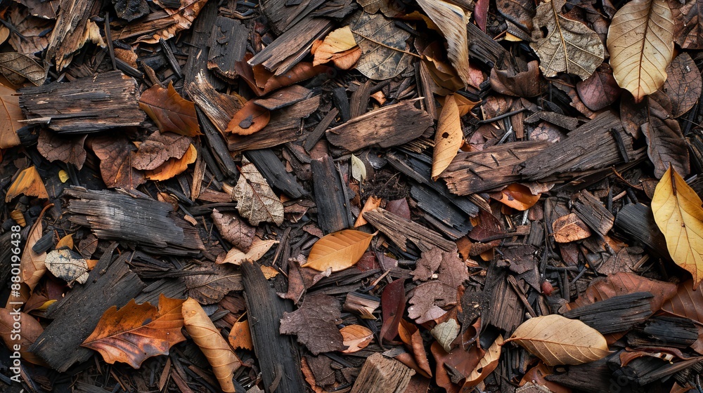 Wooden chips, bark, and branches create an abstract texture background. This mix includes sawdust, wood debris, leaves, and soil, forming a natural composition. Wooden chips, bark, and branches create an abstract texture background. This mix includes sawdust, wood debris, leaves, and soil, forming a natural composition.
