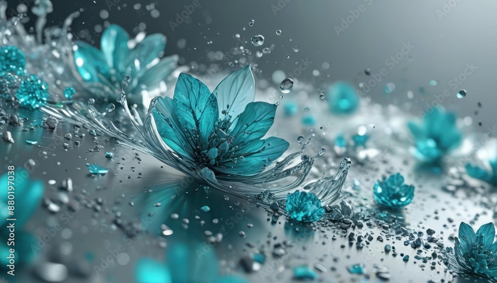 Naklejka premium Abstract Water Flower.