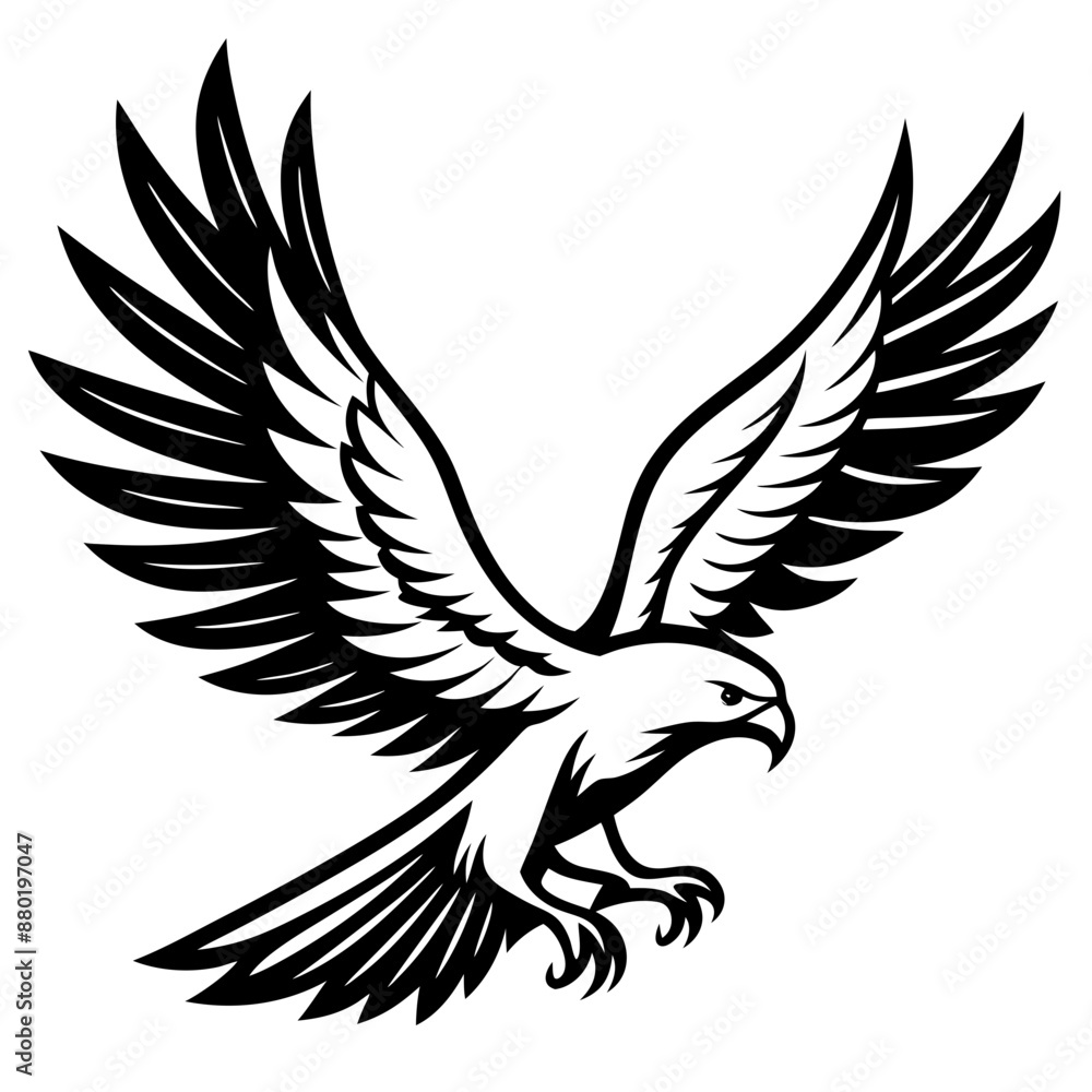 Fototapeta premium Minimalist Eagle in Mid Flight (1) Vector Design and illustration