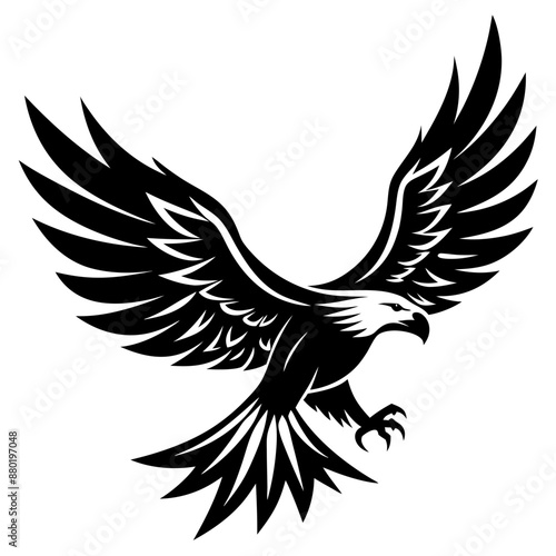 A Minimalist Eagle in Mid Flight (1) Vector Design and illustration