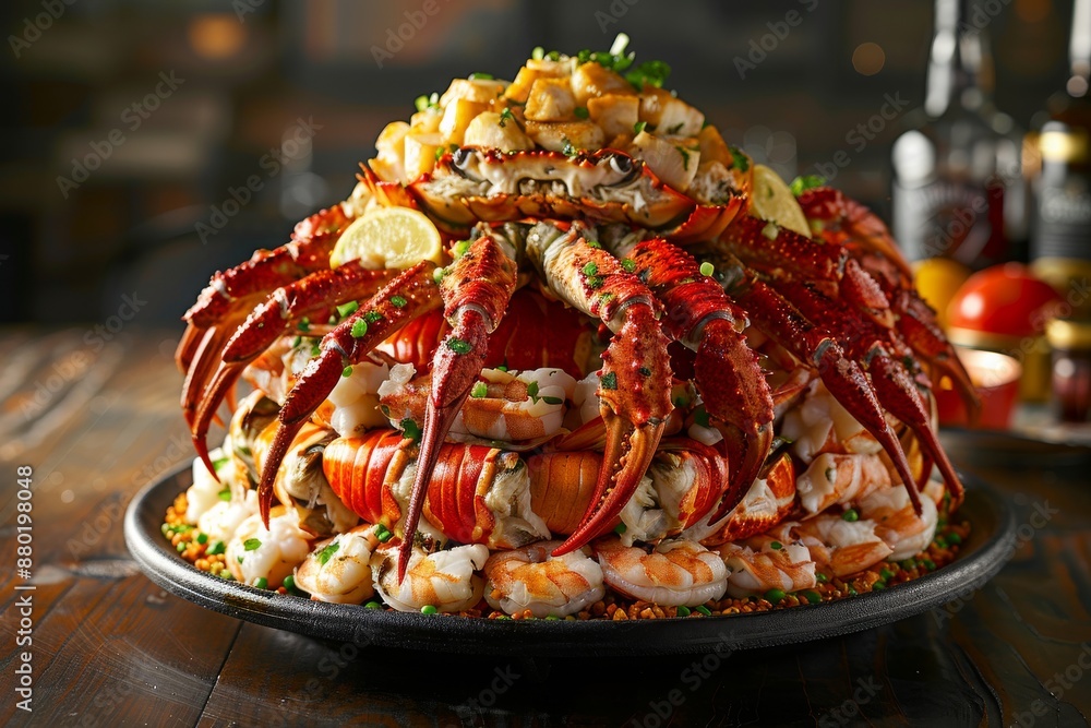 Seafood Tower: A Delicious Feast of Crab, Lobster and Shrimp Seafood Tower: A Delicious Feast of Crab, Lobster and Shrimp