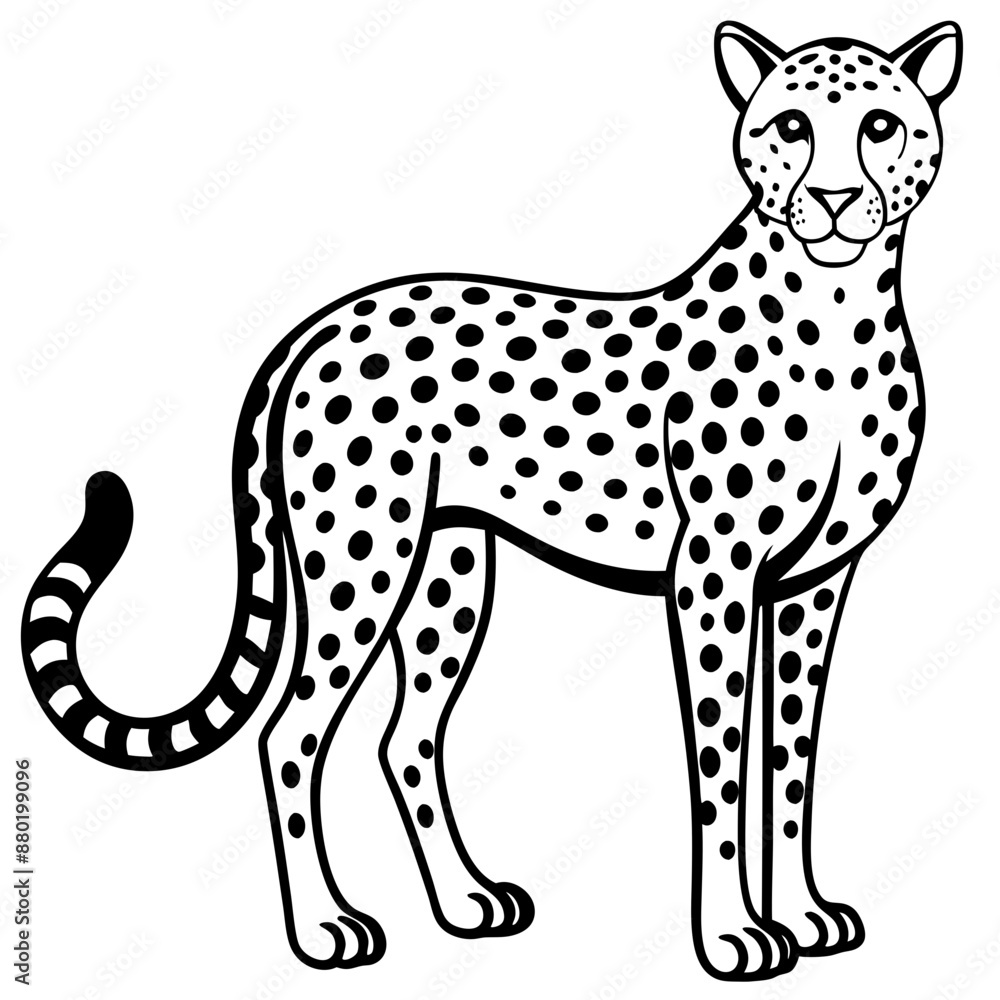 Fototapeta premium Minimalist Cheetah With Sleek Body 2 Vector Design and illustration