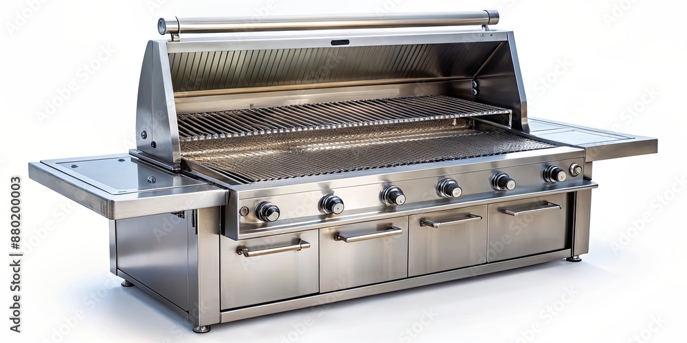 Sleek stainless steel barbecue grill perfect for outdoor cooking adventures, outdoor, cooking, grill, stainless steel Sleek stainless steel barbecue grill perfect for outdoor cooking adventures, outdoor, cooking, grill, stainless steel