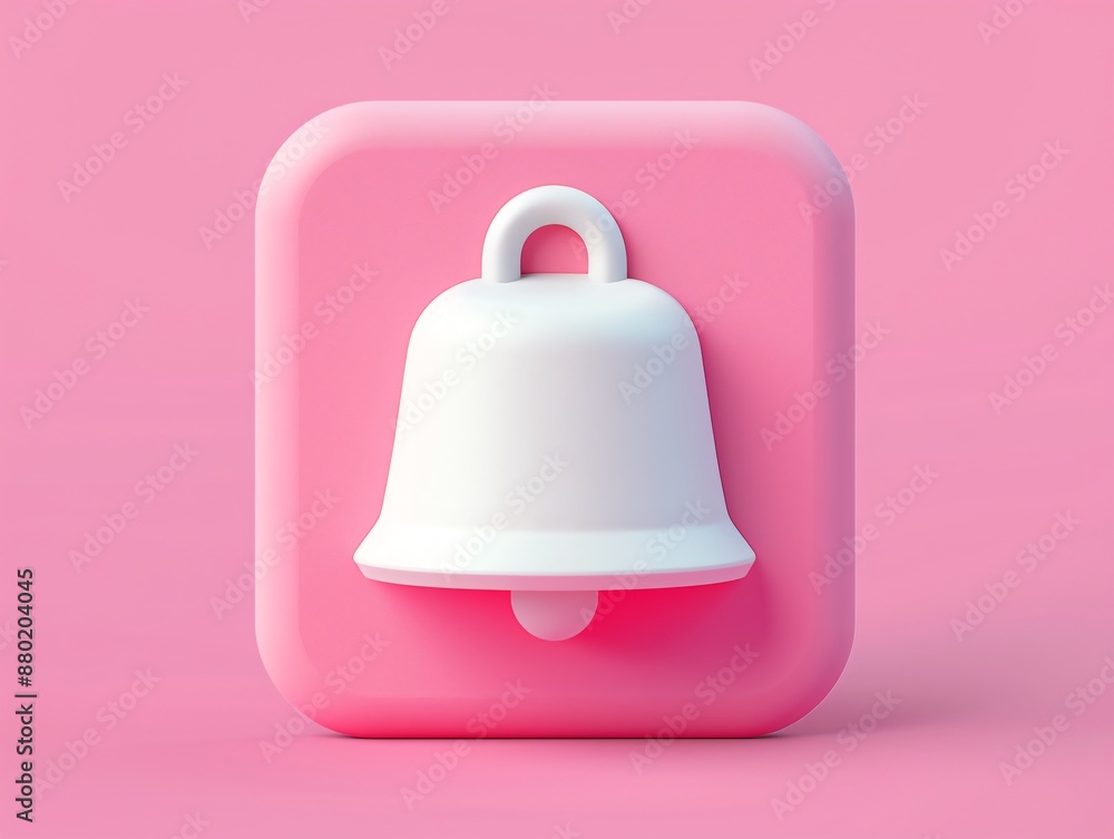 a white bell on a pink square a white bell on a pink square