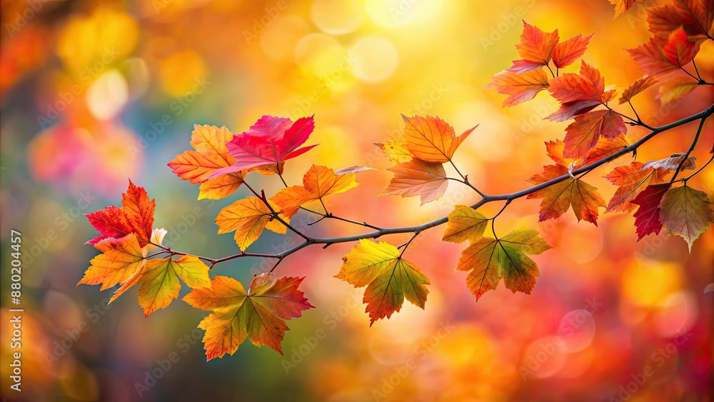 Vibrant autumn leaves on branch with soft blurred background , colorful, autumn, tree, leaves, branch, blurred, background, vibrant Vibrant autumn leaves on branch with soft blurred background , colorful, autumn, tree, leaves, branch, blurred, background, vibrant