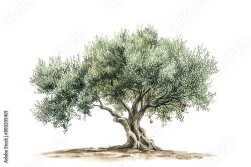 Olive tree isolated on a white background. Clipping path.