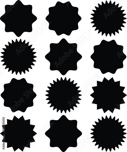 Starburst icon. starburst badge sticker icon , sale or price tag sticker, retro stars icon eps 10