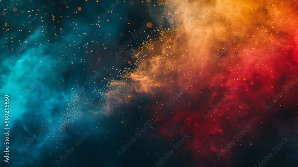 Obraz premium Abstract Colorful Smoke and Glitter