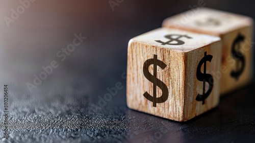 Dollar Symbol Wooden Blocks