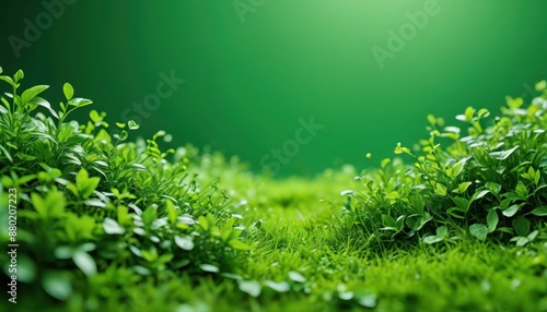 Green Grass and Plants with a Blurred Background.