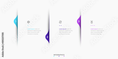Vector Infographic label design template with icons and 3 options or steps. Can be used for process diagram, presentations, workflow layout, banner, flow chart, info graph.