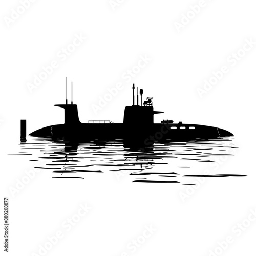 Submarine silhouette vector