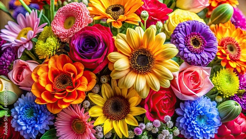 Vibrant bouquet of assorted flowers, bouquet, colorful, vibrant, assorted, flora, spring, arrangement, bouquet, nature, gift