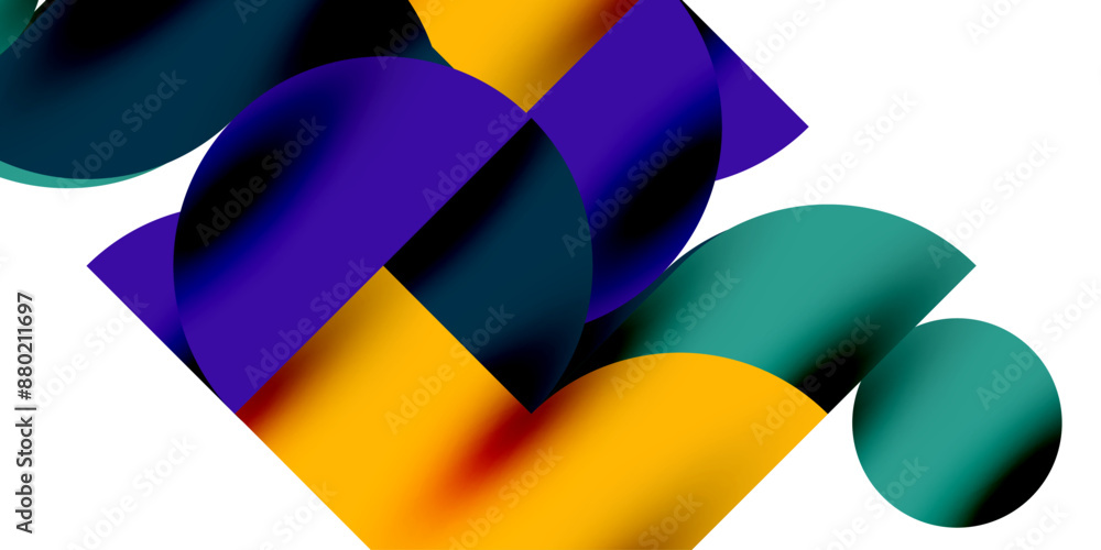 Shadow effect shiny circles and round triangles geometric modern art. Vector Illustration For Wallpaper, Banner, Background, Card, Book Illustration, landing page Shadow effect shiny circles and round triangles geometric modern art. Vector Illustration For Wallpaper, Banner, Background, Card, Book Illustration, landing page