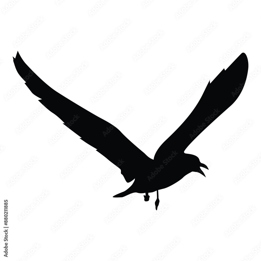 Obraz premium Flying Bird Silhouette Icon vector