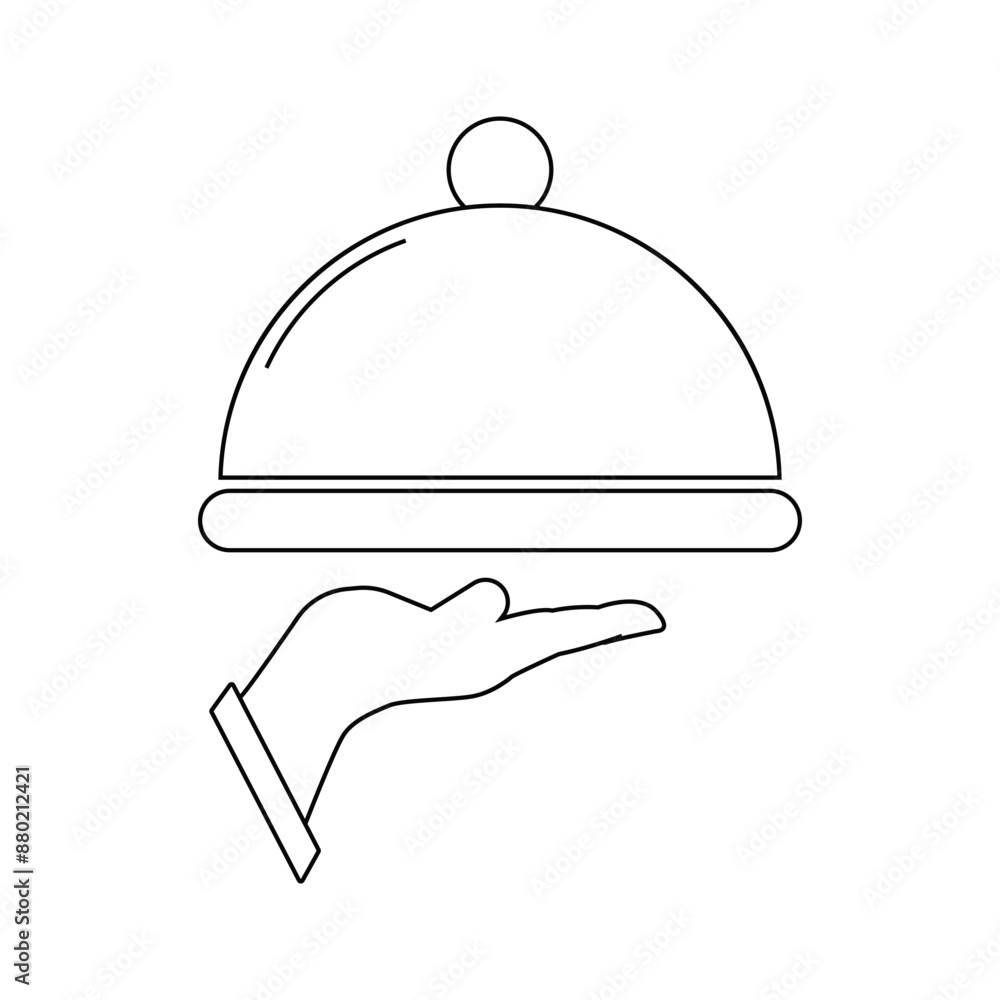 Fototapeta premium Food Serving Icon illustration design
