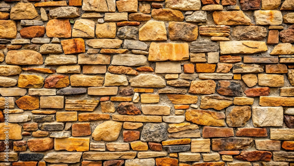 Fototapeta premium Stone wall background with rough textures and natural colors, stone, wall, background, texture, rough, natural, colors