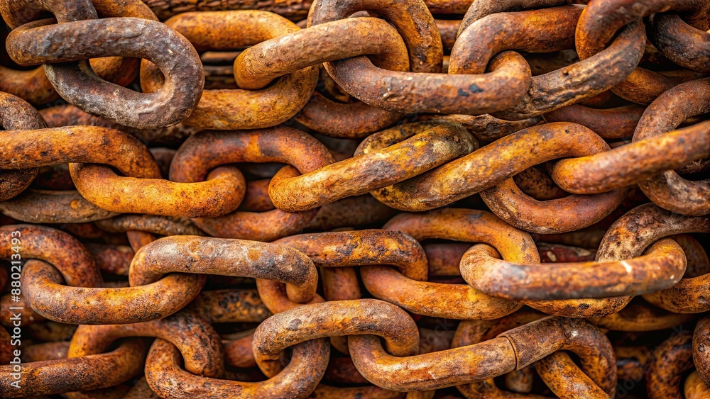 Rusty metal chains hanging with a weathered, aged appearance, rust, metal, chains, old, rusted, weathered, aged, vintage Rusty metal chains hanging with a weathered, aged appearance, rust, metal, chains, old, rusted, weathered, aged, vintage
