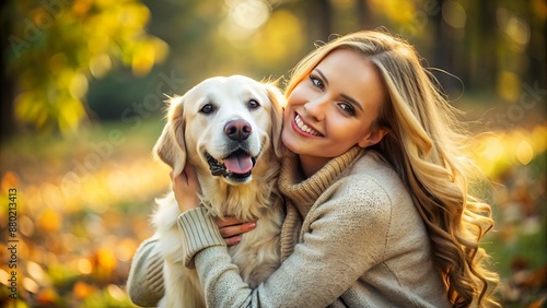 Young woman with dog © Matan