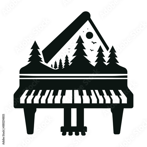 Piano silhouette vector