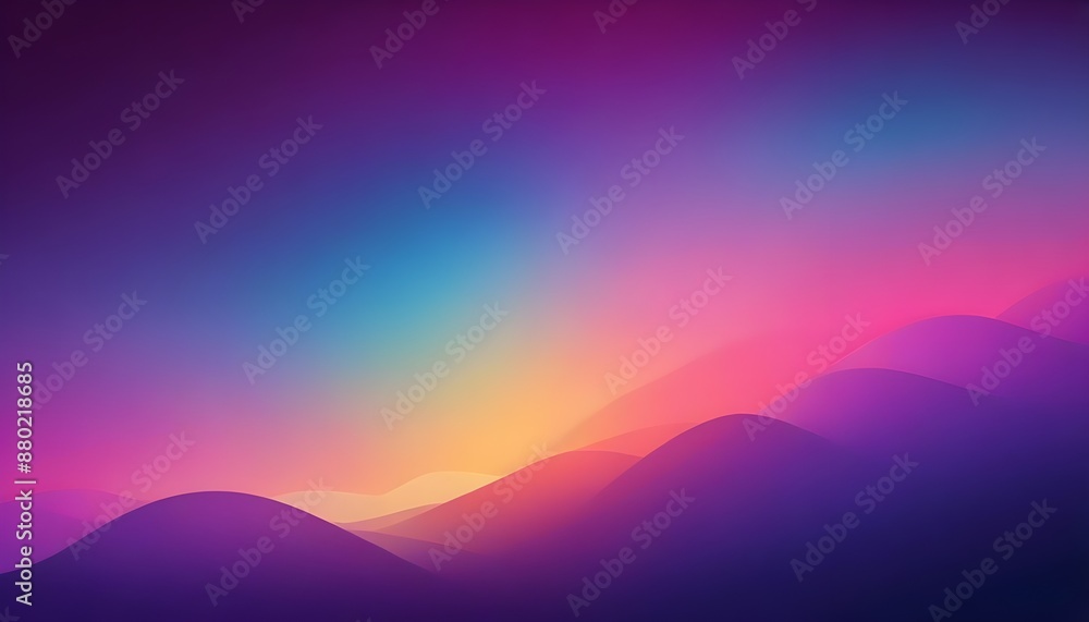 A vibrant sunset casts a warm glow over a range of silhouetted mountains A vibrant sunset casts a warm glow over a range of silhouetted mountains