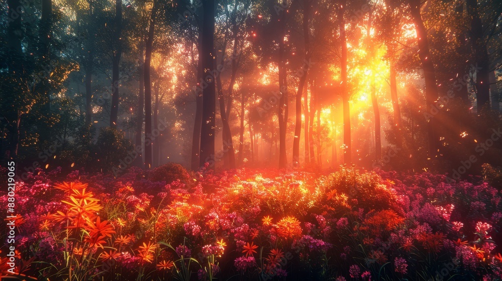 Beautiful Sunset Over Mountain Landscape - Generative AI Beautiful Sunset Over Mountain Landscape - Generative AI