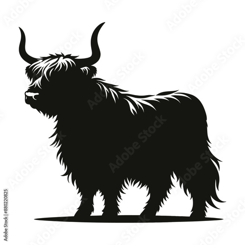 highland cow silhouette vector