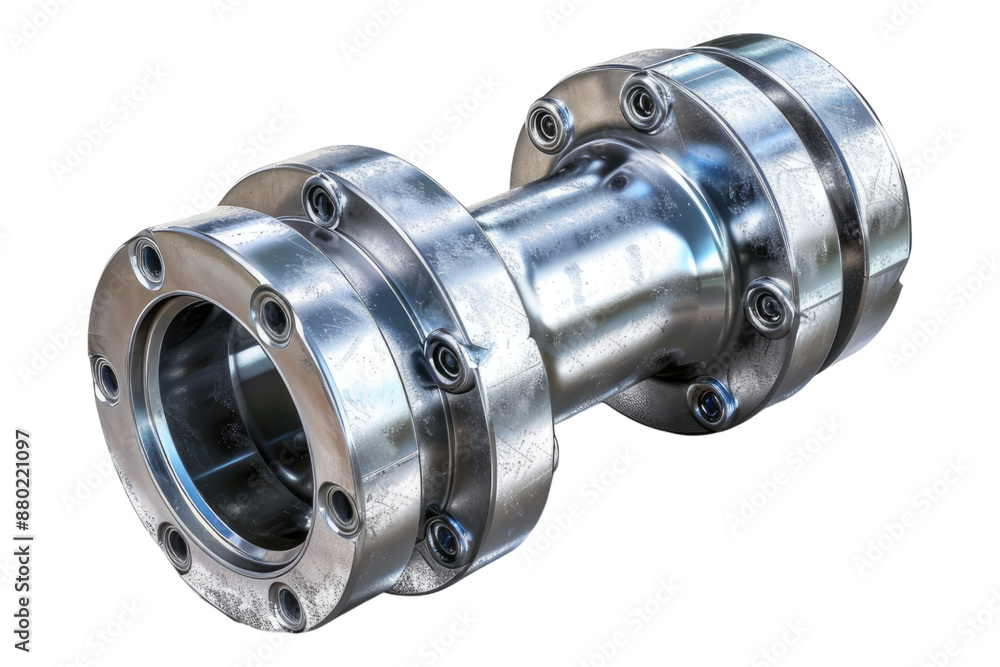 Aluminium coupling isolated on transparent background Aluminium coupling isolated on transparent background