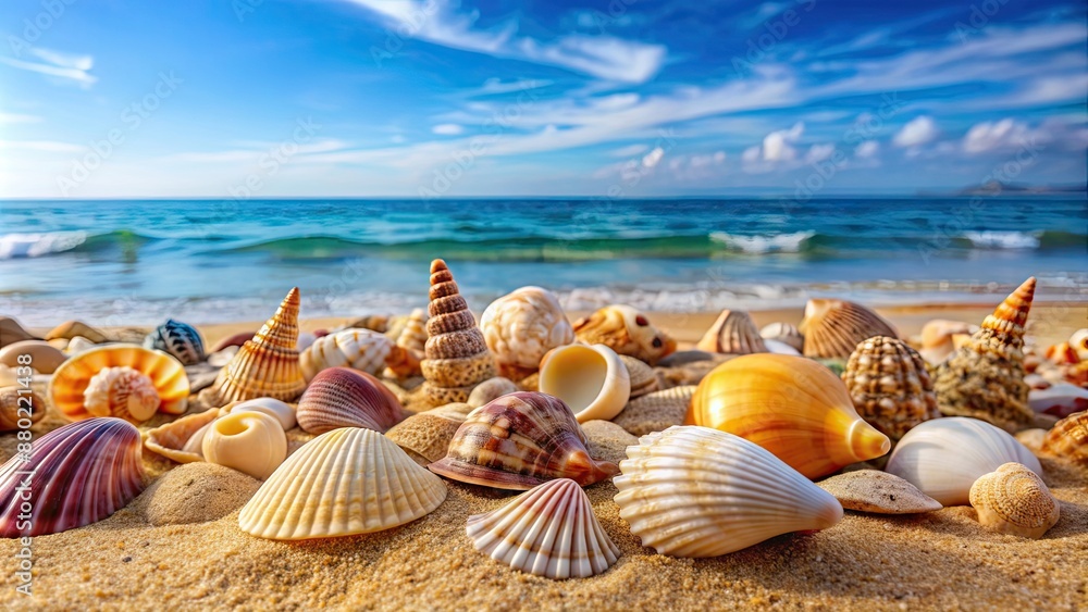Sea shells collection displayed on a sandy beach , seashells, collection, beach, shell, ocean, marine, nature, sand, summer Sea shells collection displayed on a sandy beach , seashells, collection, beach, shell, ocean, marine, nature, sand, summer