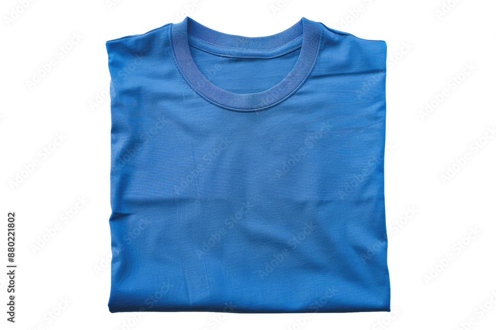 Blue folded t shirt isolated on transparent background Blue folded t shirt isolated on transparent background