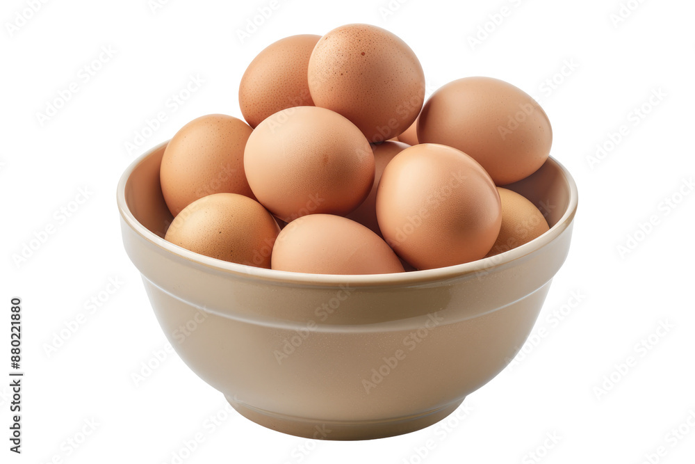 Brown egg in bowl isolated on transparent background Brown egg in bowl isolated on transparent background