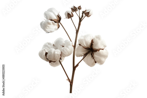 cotton flower isolated on transparent background photo