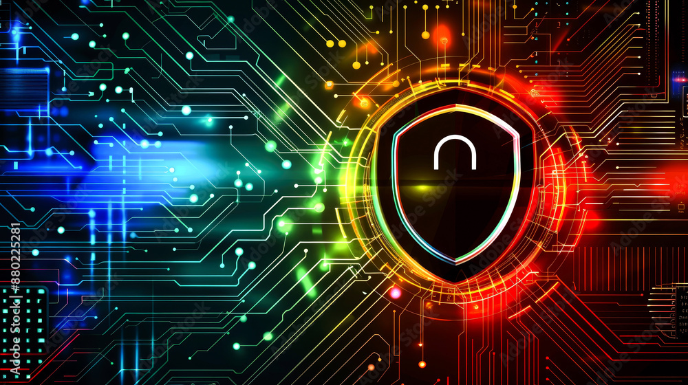 Obraz premium background digital eyes of AI or robot for cyber security