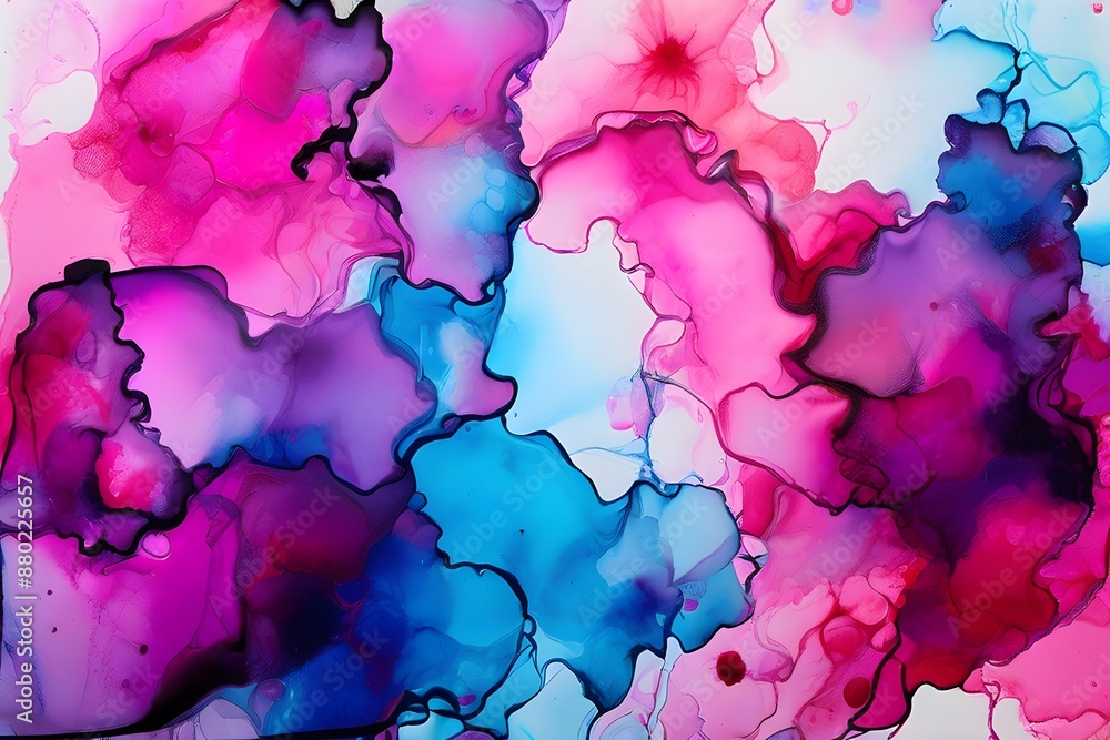 Alcohol ink colorful background, AI Generated