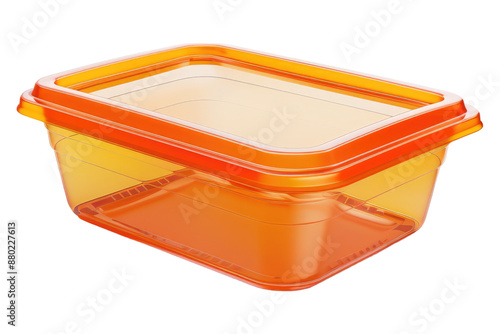 Plastic food box with detachable isolated on transparent background photo