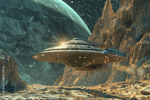 An alien spacecraft on a reconnaissance mission