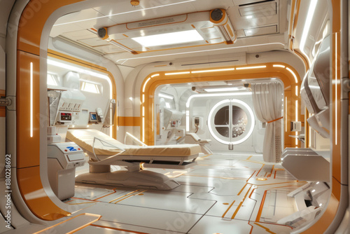 A futuristic space hospital