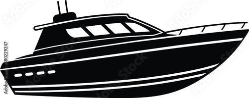 Yacht motor boat nautical silhouette vector collection



