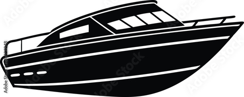 Yacht motor boat nautical silhouette vector collection



