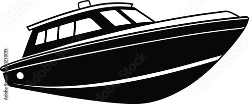 Yacht motor boat nautical silhouette vector collection



