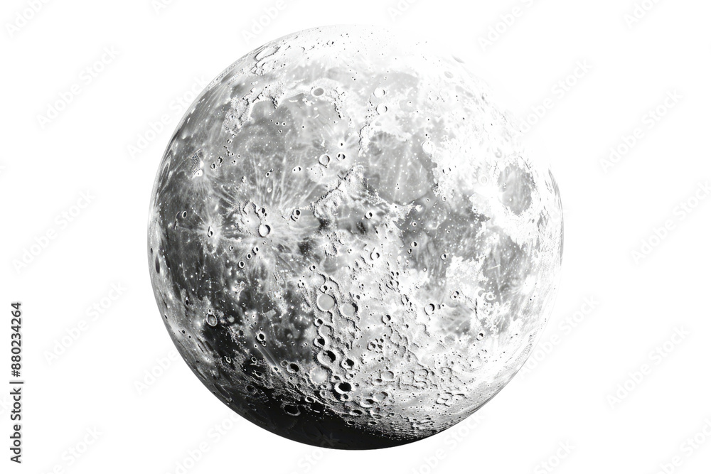 Round moon isolated on transparent background Round moon isolated on transparent background