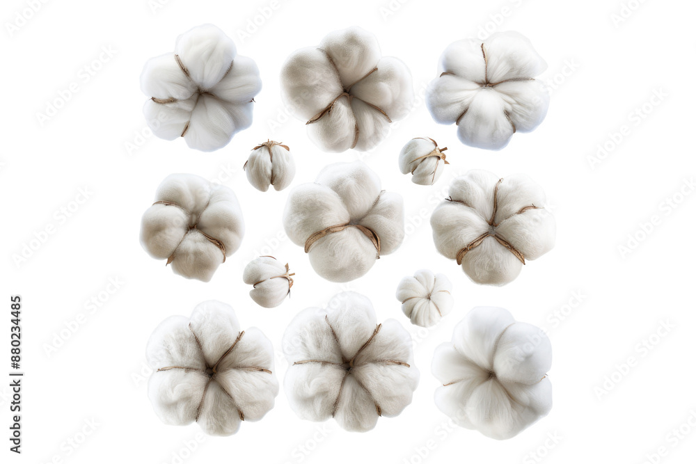 Set of cotton flower isolated on transparent background Set of cotton flower isolated on transparent background